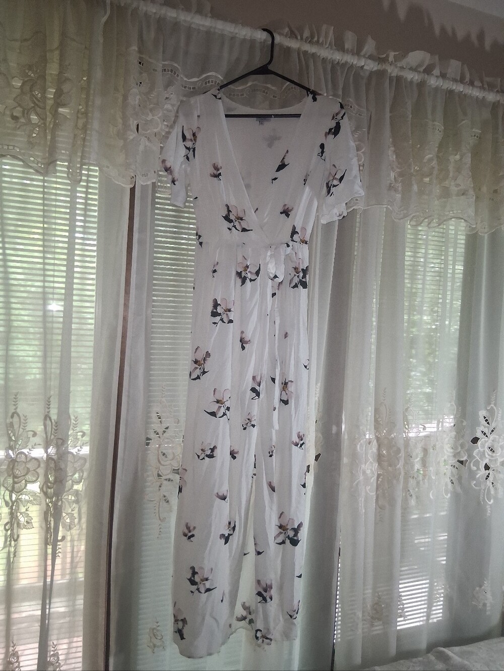 White Floral Wrap Maxi Dress